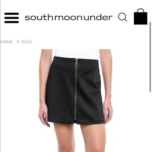 Abbeline Satin Zip Front Mini Skirt